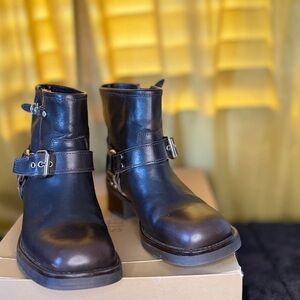 Steve Madden Black Leather Combat Boots